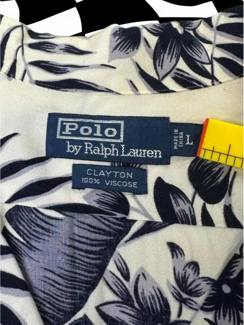 Vintage Polo Ralph Lauren Men's  Blue Tropical Leaf and Flower Print